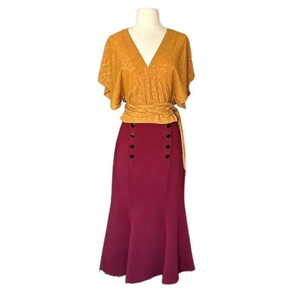 Anthropologie CURRENT AIR Mindy Dolman Kimono Sleeve Wrap Blouse Size XS NWOT - Picture 4 of 15